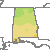 Alabama 1990 USDA Hardiness Zone Map