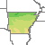 Arkansas 1990 USDA Hardiness Zone Map