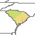 South Carolina 1990 USDA Hardiness Zone Map