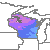 Wisconsin 1990 USDA Hardiness Zone Map