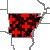 Map of Arkansas Record High/Low Temperatures