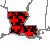 Map of Louisiana Record High/Low Temperatures