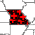 Map of Missouri Record High/Low Temperatures