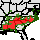 Interactive Carya pallida Native Range Map